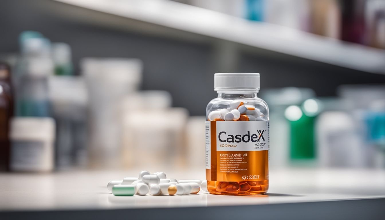 A bottle of Casodex with daily dosage pills in a healthcare setting.