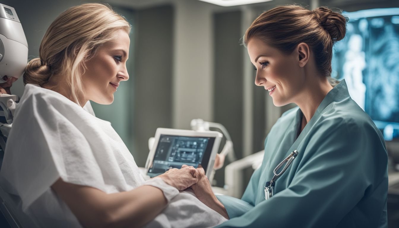 A cancer patient receiving personalized treatment in a modern hospital.